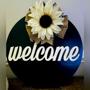 Fall Welcome Wreath Wood Door Hanger